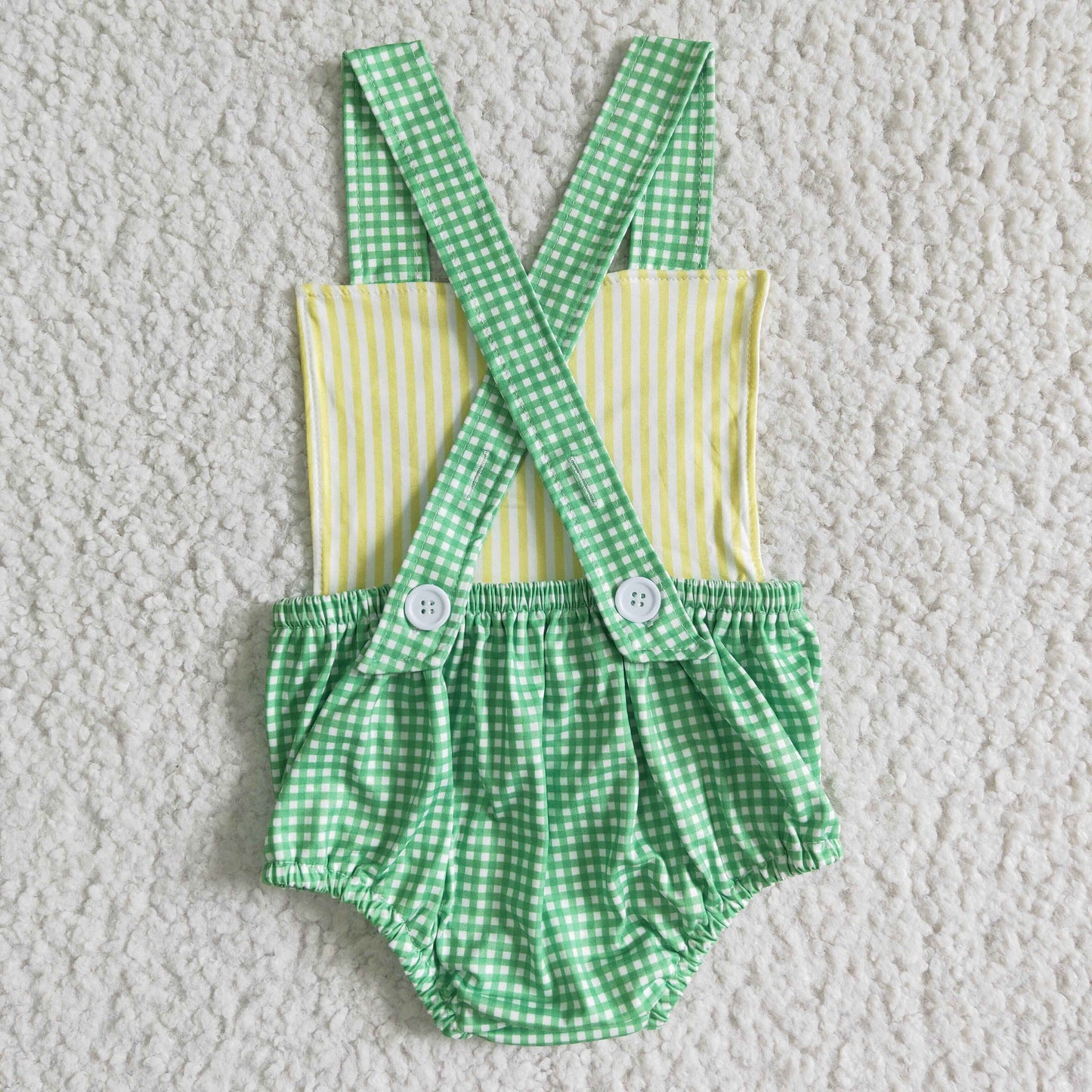 tractor green summer romper