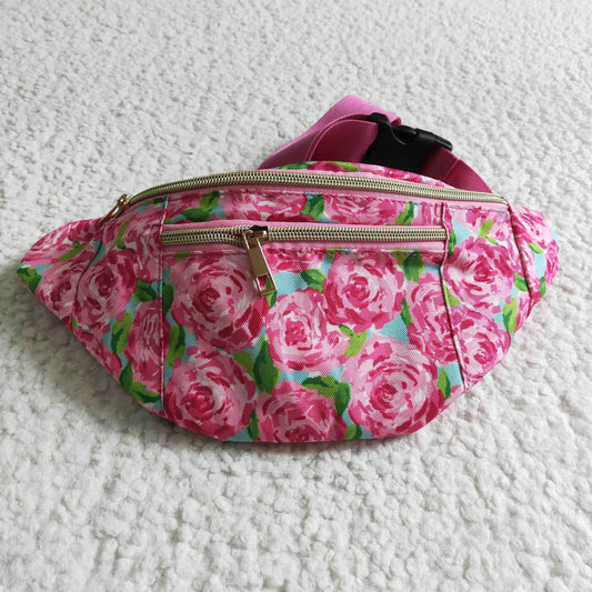 BA0023 rose flower Zip Belt Bag