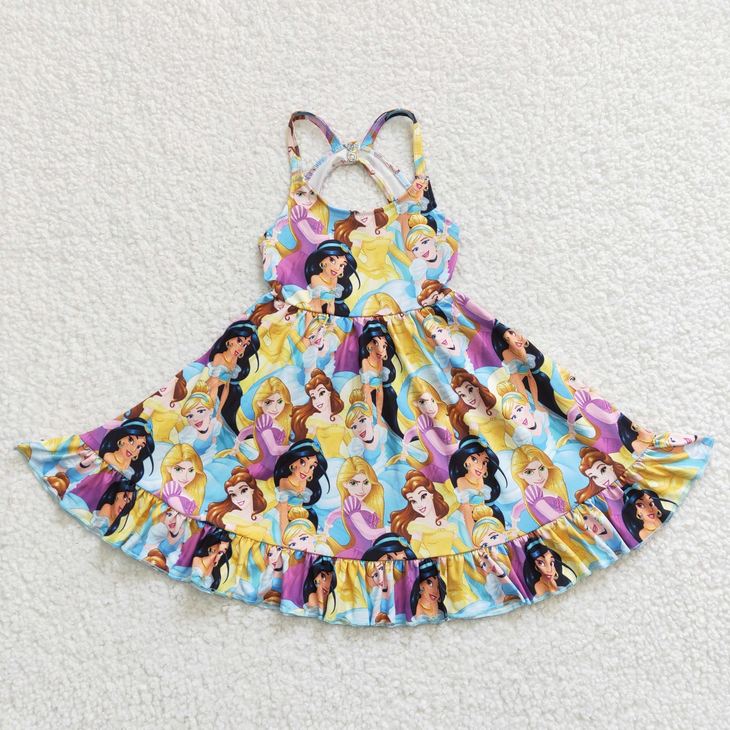 GSD0282 Cartoon Belle Yellow Slip Dress