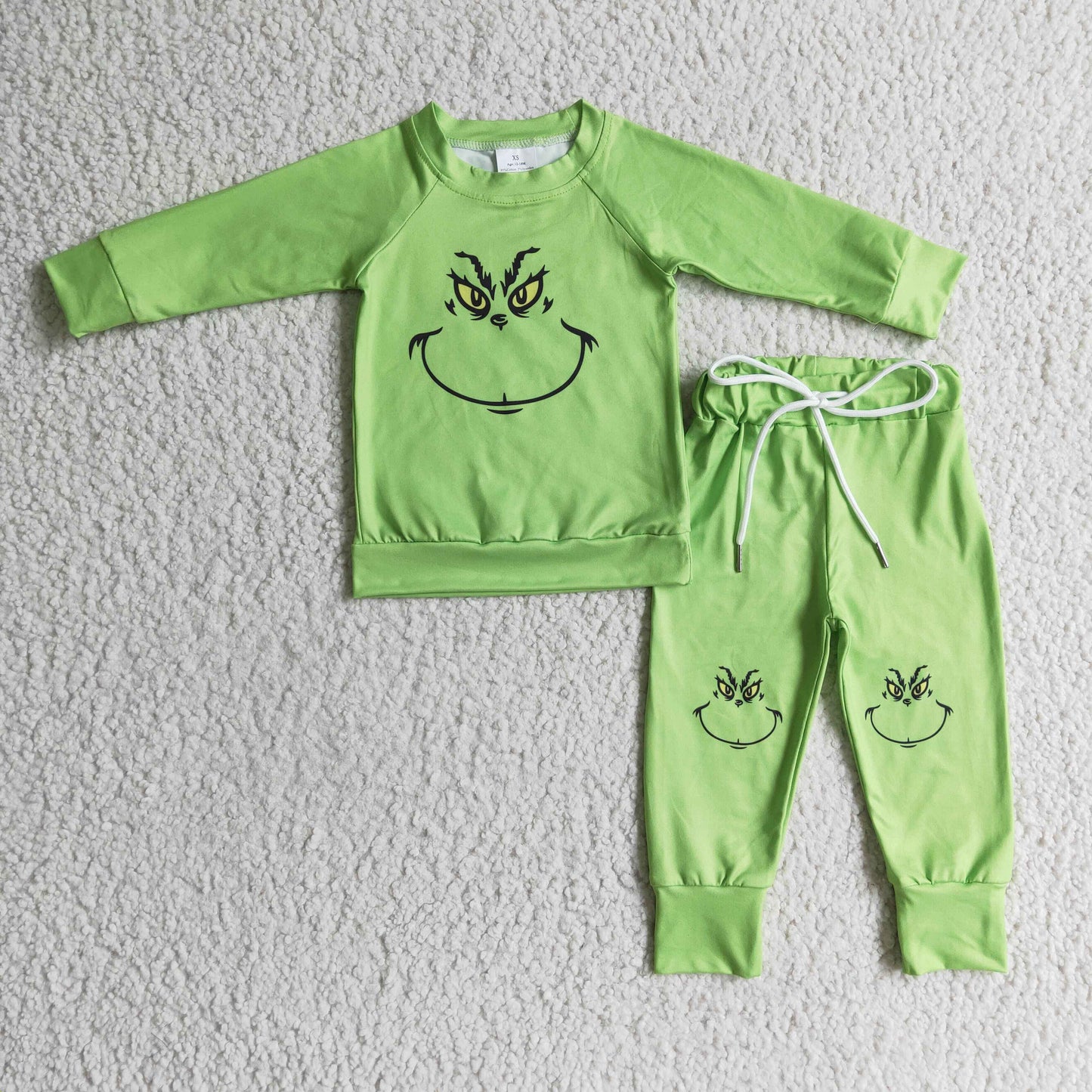 RTS NO MOQ（In Stock) BLP0111 boy pajamas long sleeve and long pants cartoon print milk silk