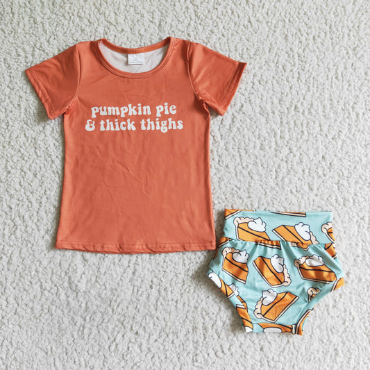 C1-7  baby‘s halloween summer outfit short sleeve pumpkin print