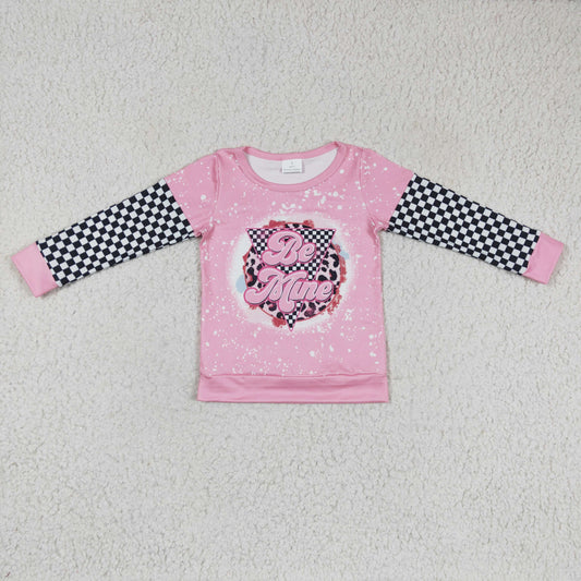 GT0086 girls shirt long sleeve top letter print clothing milk silk
