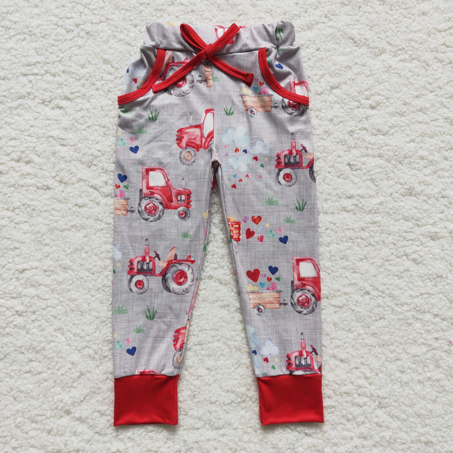 P0036 Girls Valentine's Day Long Pants Car Print