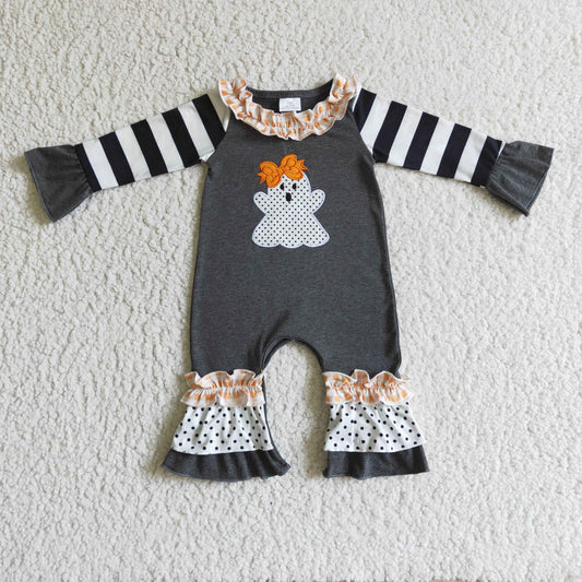 LR0129 baby halloween romper long sleeve long pants baby girls romper milk silk cartoon print