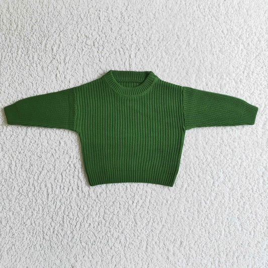GT0031 girls clothing long sleeve green sweater