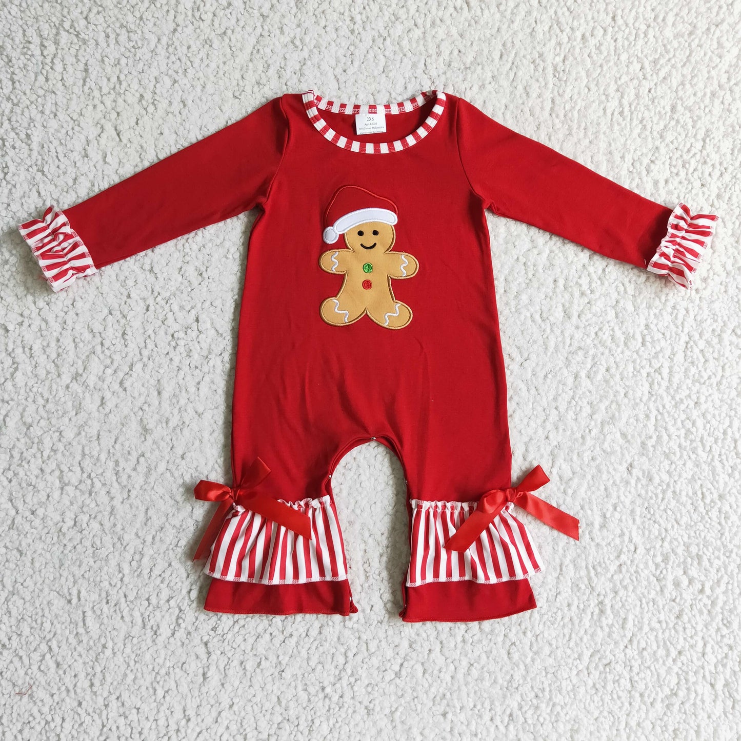 LR0196 Newborn girls romper christmas holiday long sleeves long pants  baby clothing romper