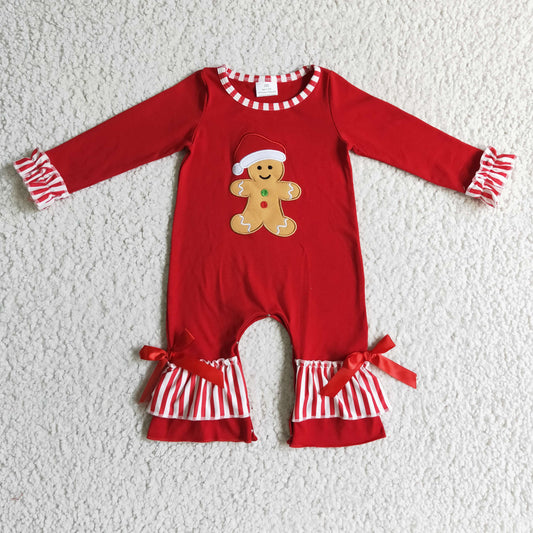 LR0196 Newborn girls romper christmas holiday long sleeves long pants  baby clothing romper