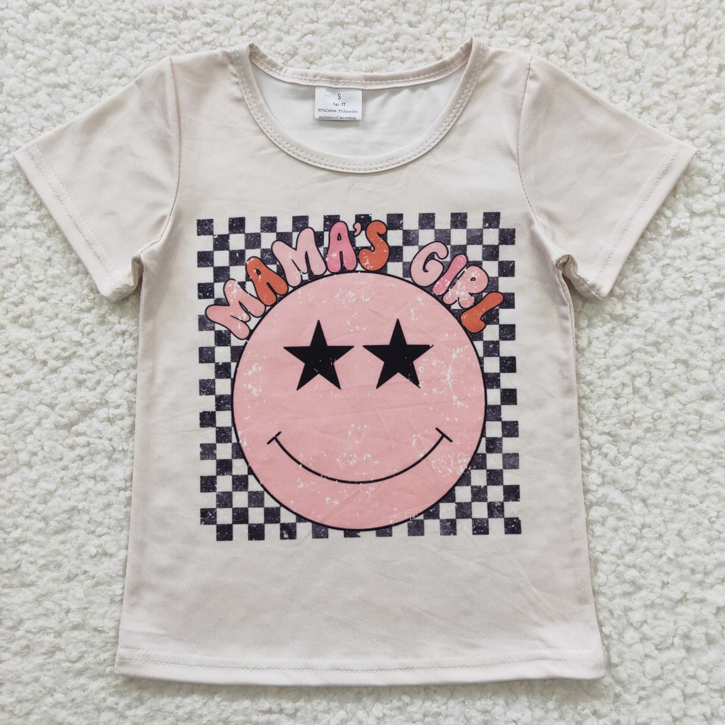 GT0173 Girl mamas girl smiley star short-sleeved top