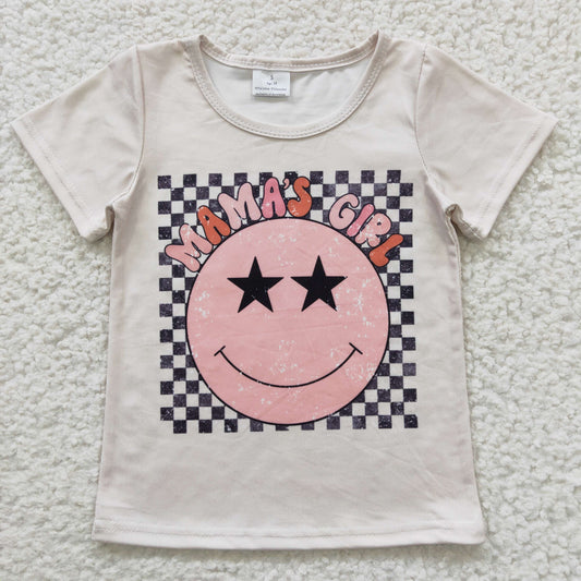 GT0173 Girl mamas girl smiley star short-sleeved top