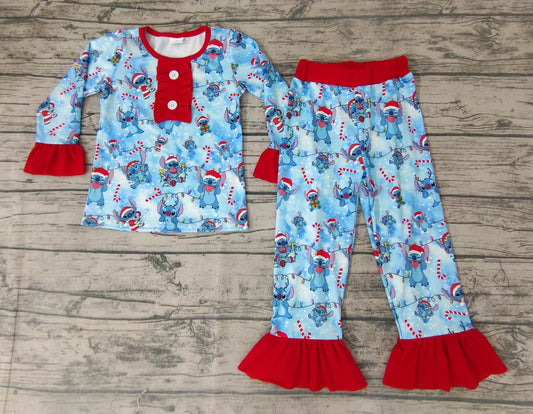 kids clothing Girls Christmas  Long Sleeve Top with pants set