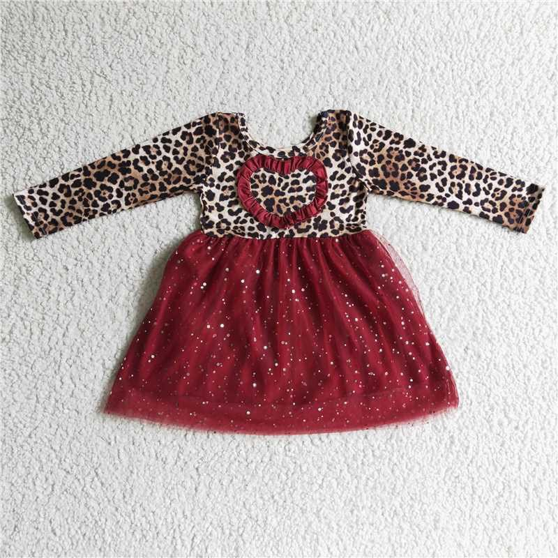 Valentine's Day Heart Embroidery long sleeve dress